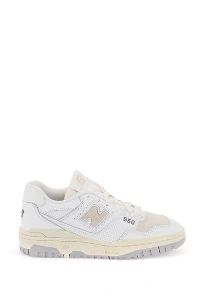 New Balance White 550 Sneakers In Beige, White