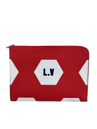 Pre-owned Louis Vuitton Jour Gm Clutch Fifa World Cup Russia Le In Red