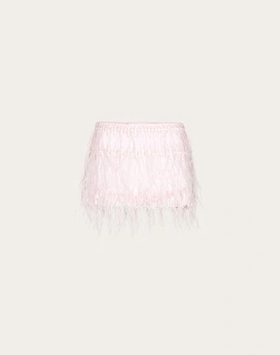 Valentino Embroidered Organza Mini-skirt Woman Taffy 42