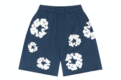 Pre-owned Denim Tears The Cotton Wreath Shorts Navy