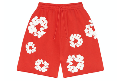 Pre-owned Denim Tears The Cotton Wreath Shorts Red
