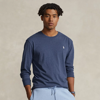 Ralph Lauren Classic Fit Jersey Long-sleeve T-shirt In Derby Blue Heather