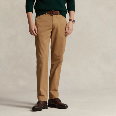 Ralph Lauren Straight Fit Washed Stretch Chino Pant In Rustic Tan