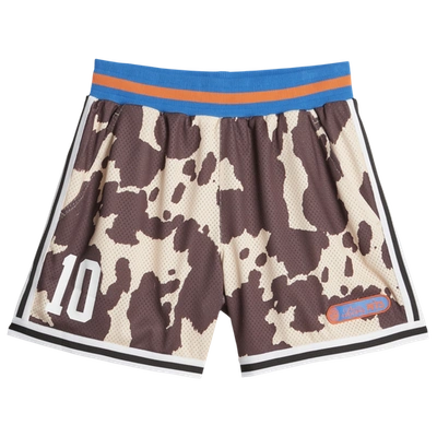 Puma Mens  Clydes Closet All Out Print Shorts In Sand Dune/chesnut/blue