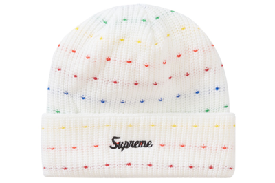 Pre-owned Supreme Loose Gauge Beanie White Multi