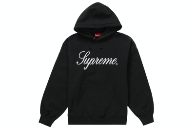 Pre-owned Supreme Raised Script Hooded Sweatshirt Black