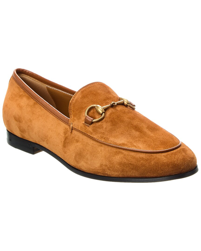 Gucci Jordaan Suede Loafer In Brown