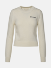 PALM ANGELS IVORY CASHMERE BLEND SWEATER