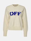 OFF-WHITE 'BOILED' IVORY WOOL SWEATER