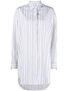 Off-white Pinstriped Long-sleeved Poplin Shirt In White