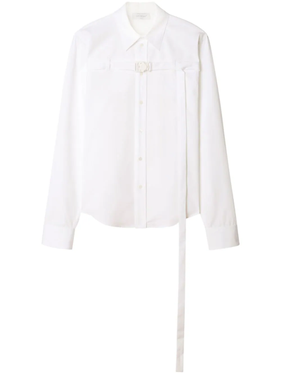 Off-white Cut-out Buckled Poplin Shirt In White