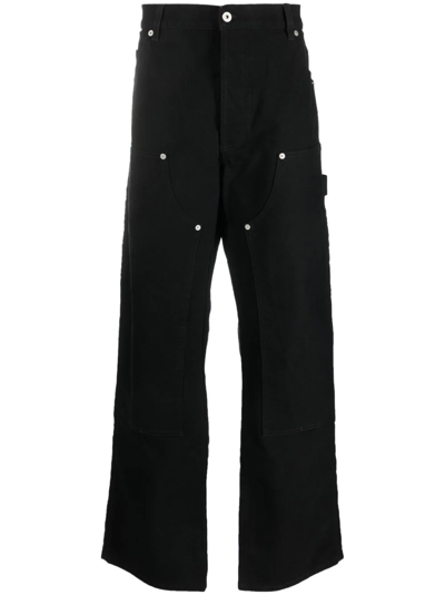 Heron Preston Vintage Wash Straight-leg Carpenter Jeans In Black