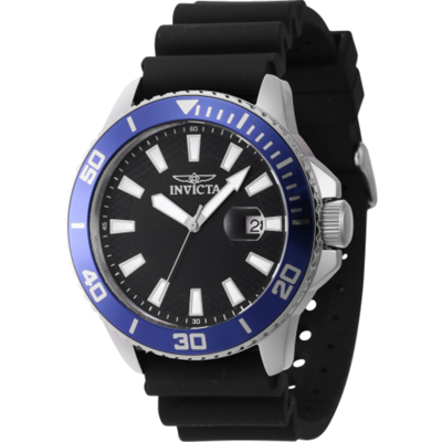 Invicta Pro Diver Quartz Date Black Dial Mens Watch 46089 In Black / Blue