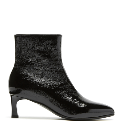 La Canadienne Amely Crinkle Leather Bootie In Black