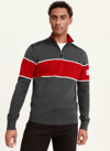 Dkny Men's Zip Mock Colorblock Sweater In Heather Gray