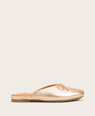 Gentle Souls Eugene Leather Bow Flat Mule In Rose Gold