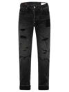 EVISU BLACK COTTON DENIM JEANS