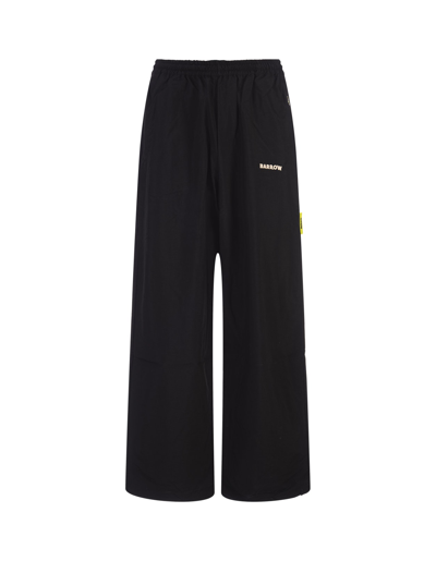 Barrow Embroidered-logo Motif-zip Track Pants In Black