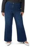 Pari Passu Dalita High Waist Wide Leg Denim Trousers In Indigo Wash
