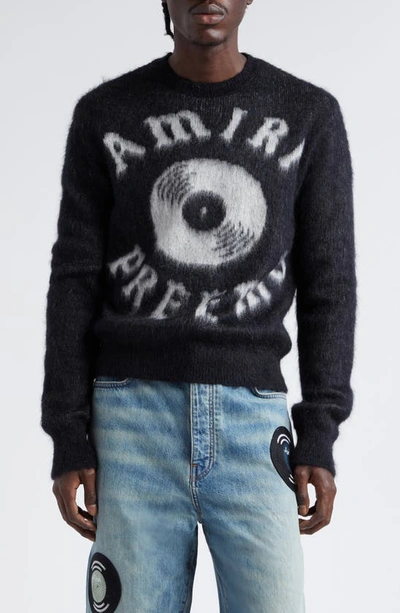 AMIRI X PREMIER RECORDS KID MOHAIR & BABY ALPACA BLEND CREWNECK SWEATER