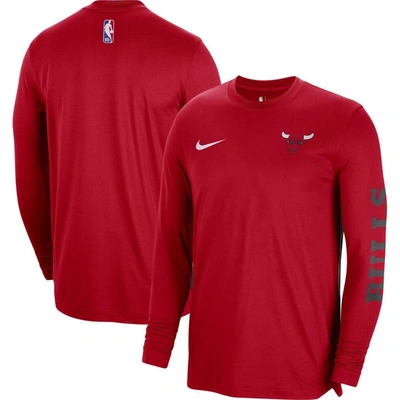 Nike Men's And Women's  Red Chicago Bulls 2023/24 Authentic Pregame Long Sleeve Shooting Shirt