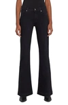 7 For All Mankind Modern Dojo High-rise Flared Jeans In Black Rose