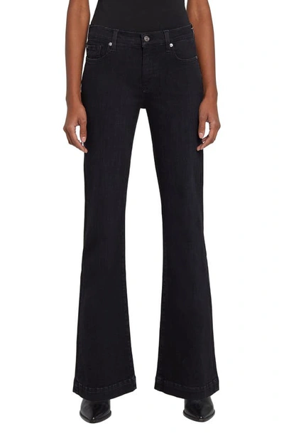 7 For All Mankind Modern Dojo High-rise Flared Jeans In Black Rose