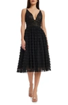 DRESS THE POPULATION BECCA SEQUIN & TULLE TIERED DRESS