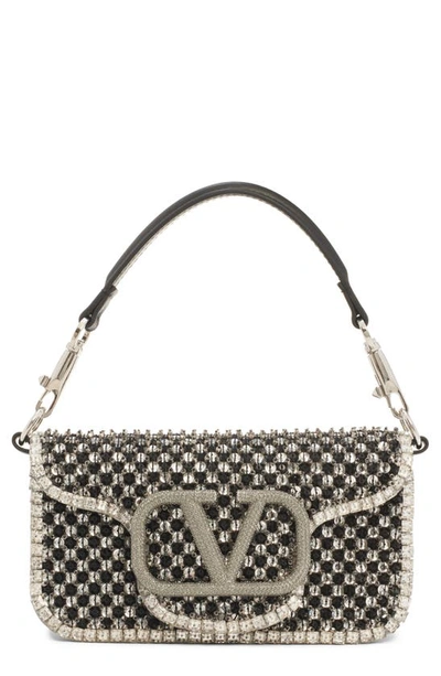 VALENTINO GARAVANI SMALL LOCÒ CRYSTAL & BEAD EMBELLISHED POLKA DOTS SHOULDER BAG