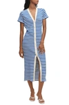 Mango Striped Jersey Dress Blue