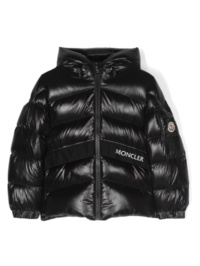 Moncler Kids' Black Polyamide Jacket In Nero