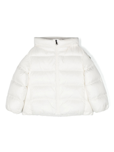 Moncler Kids' White Polyamide Jacket In Bianco