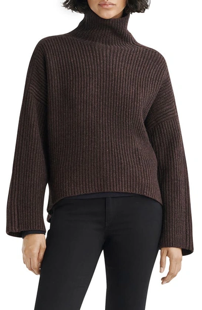 Rag & Bone Connie Ribbed Turtleneck Sweater In Dark Brown