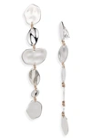 Cult Gaia Val Linear Drop Earrings In Shiny Silver