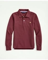 Brooks Brothers Kids'  Boys Long-sleeve Cotton Pique Polo | Burgundy | Size Large