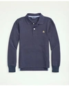 Brooks Brothers Kids'  Boys Long-sleeve Cotton Pique Polo | Navy | Size Large