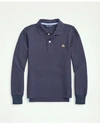 Brooks Brothers Kids'  Boys Long-sleeve Cotton Pique Polo | Navy | Size Small