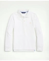 Brooks Brothers Kids'  Boys Long-sleeve Cotton Pique Polo | White | Size Small