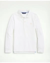 Brooks Brothers Kids'  Boys Long-sleeve Cotton Pique Polo In White