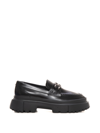 Hogan Polished Leather Loafers In Black