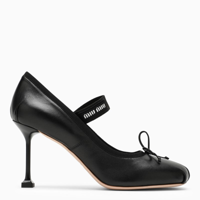 Miu Miu Black Leather Pumps Women | ModeSens