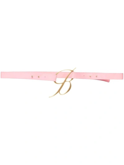 Blumarine Logo-buckle Leather Belt In Pink