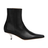 Marni Pointed Toe Leather Ankle Boots In Black