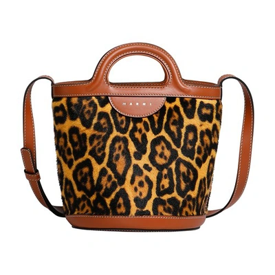 Marni Leopard Bucket Bag In Multi