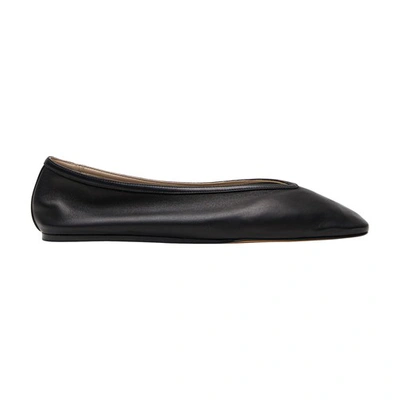 Le Monde Beryl Luna Calfskin Ballerina Flats In Black