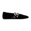 Le Monde Beryl Womens Black Claudia Double-strap Suede Ballet Courts In Black