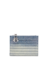 DIESEL CARD HOLDER IN LEATHER AND QUILTED DENIM