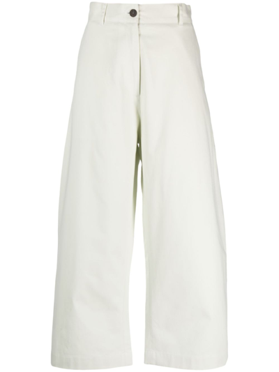 Studio Nicholson High-waisted Wide-leg Trousers In White