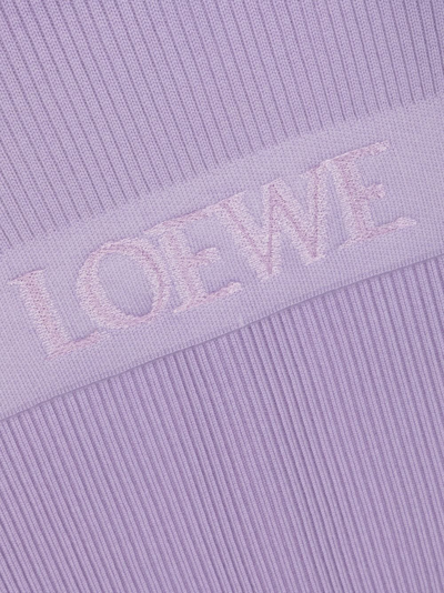 Loewe Logo Wool Scarf In Violet