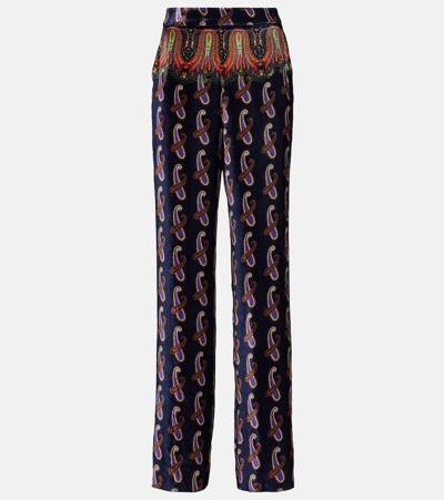 Etro Paisley High-rise Straight Pants In Multicoloured